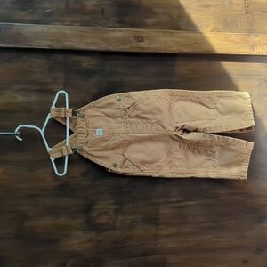 Carhartt ductwork baby overalls in camel color